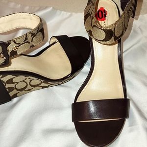 Coach wedges brown